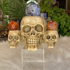 Skull Trio Sphere Holder (crystals not included)